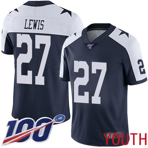 Youth Dallas Cowboys Limited Navy Blue Jourdan Lewis Alternate #27 100th Season Vapor Untouchable Throwback NFL Jersey